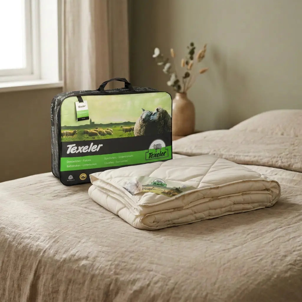Texeler bedroom photograph with a slightly thinner folded duvet